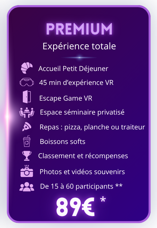 Pack Premium pour un team building chez Mankind à Metz